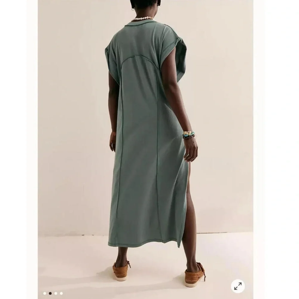 Free People Sage Green Midi Dress - Picture 2 of 10